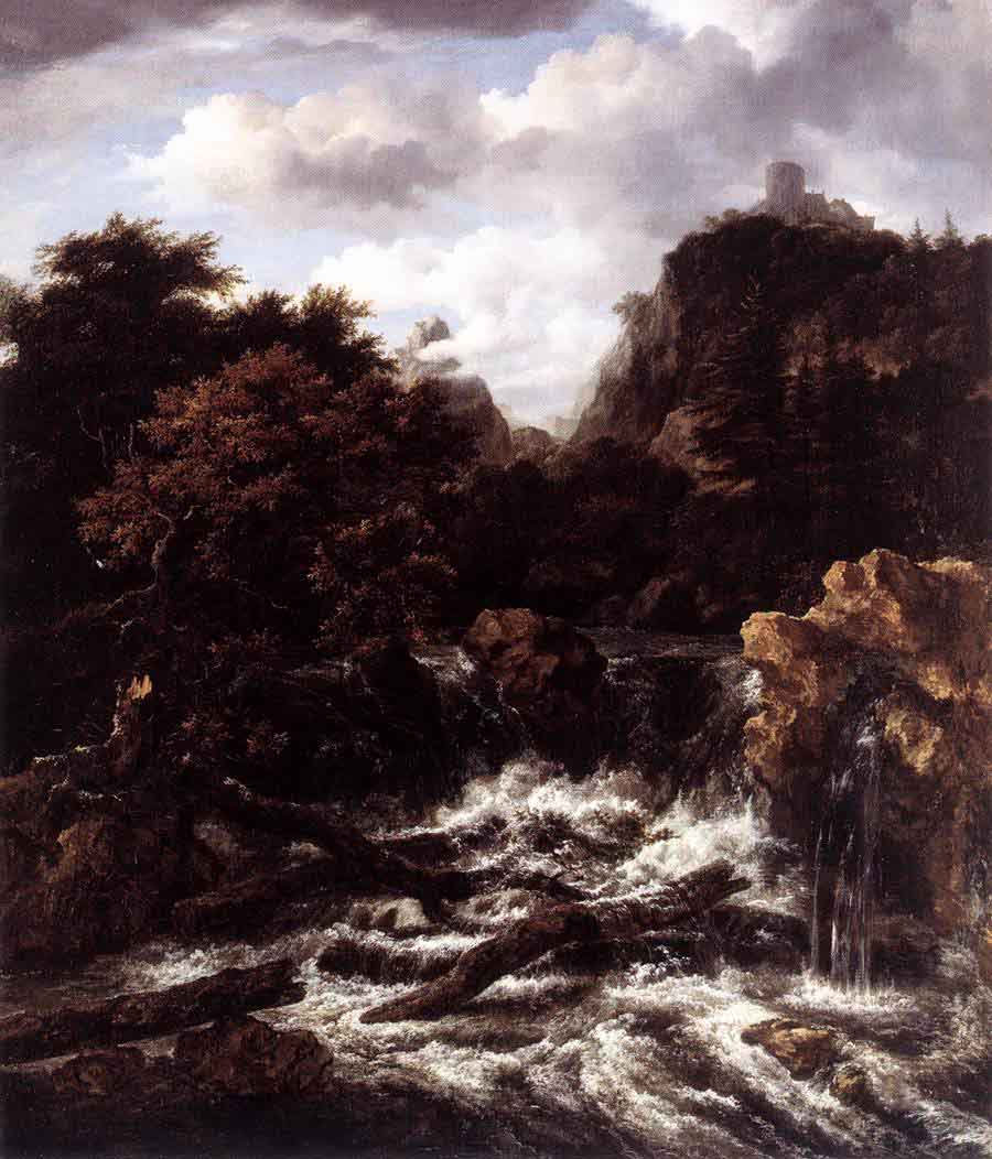 Norwegian Landscape with Waterfall